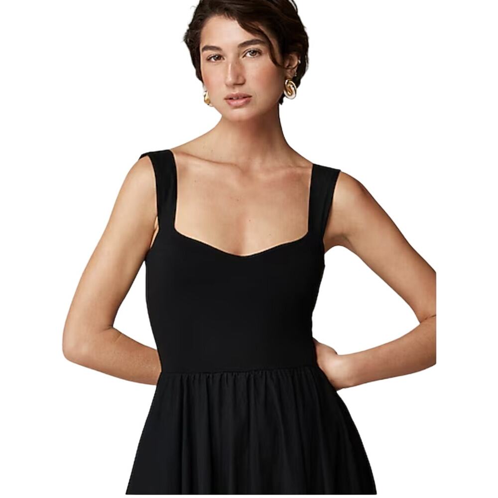 J. Crew Factory Black Midi Sundress with Square Neck - Picture 2 of 10